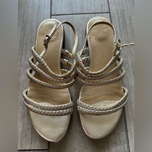 Gold braided Stuart weitzman flat sandals